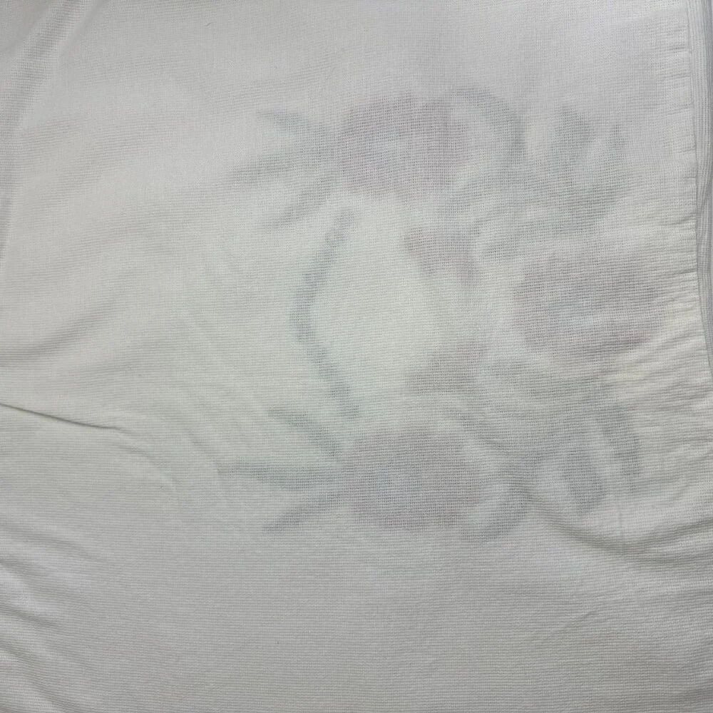 Vintage Pillowcase Hand Embroidered Flowers Cottage Farmhouse Standard Handmade